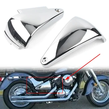 2 бр. Хромирани покриване на странично обтекател батерия мотоциклет за Kawasaki Vulcan 400 800 VN400 VN800 Classic Drifter ABS Пластмаса