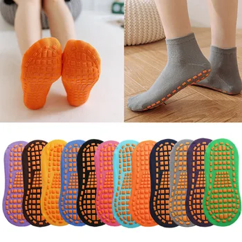 2 чифта противоскользящих чорапи за деца и възрастни, памучни дишащи къси чорапи, еластичен батутный чорап, спортни чорапи за момчета и момичета, детски чорапи на улицата