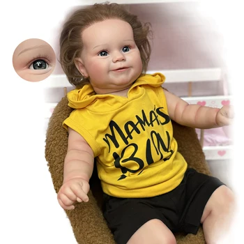 24-инчов кукла Bebe ръчно изработени, реалистична кукла за новородени, рисувани от художници, vinyl кукла за новородени с филтър на тялото, новородено бебе