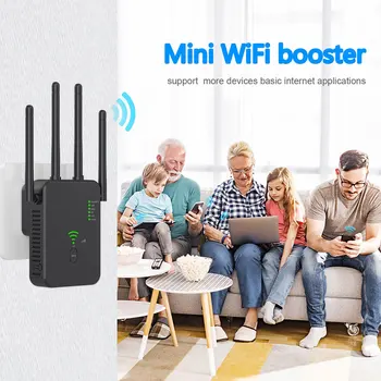 5 Ghz WiFi Ретранслатор Безжичен Wifi Удължител 1200 Мб/с Рутер, Wi-Fi Усилвател на сигнала 802.11 b/g/n/ ac Далечен бой WiFi Усилвател Ретранслатор