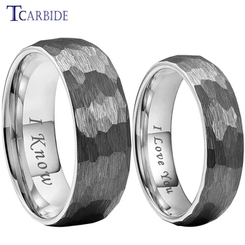 6 мм и 8 мм многоцветное пръстен с чук за мъже и жени, вольфрамовое годежен пръстен, купол фасетиран подарък за жена, на съпруга, на вечната любов, бижута
