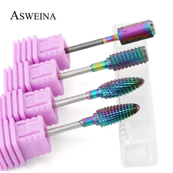 ASWEINA 1 бр. с преливащи се цветове разменяйте от волфрамов карбид, тренировки за нокти, ножове, режещи инструменти за маникюр, електрическа машина за почистване, аксесоари за нокти