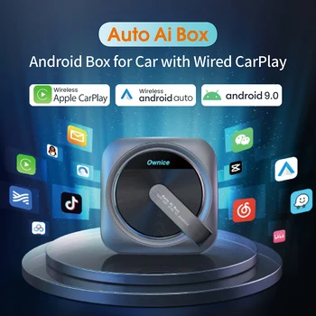 Auto Carplay AI Box Адаптер стрийминг Smart TV, видео, GPS навигация, HDMI Android 11 за Spotify и Netflix KIA Peugeot Genesis