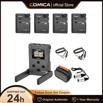 Comica BoomX-U QUA Безжичен UHF Петличный Микрофон 24-Канален Безжичен Гърдите За цифров Огледално-рефлексен Фотоапарат, Камера, Смартфон