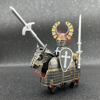 MOC Средновековен римски войник тевтонские рицари строителни блокове DIY мини фигурки, играчки събират тухли, детски играчки, подаръци
