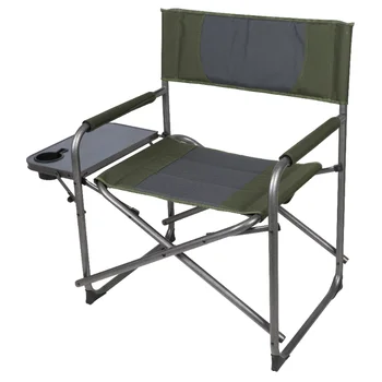 Ozark Trail Негабаритное директорское стол с приставным масичка за улици, зелено тканевое стол за къмпинг, плажна стол сгъваем стол