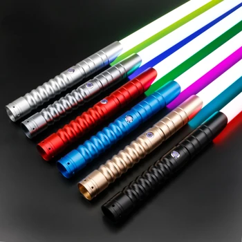 Pixel RGB Плавен завой меч с метална дръжка, тежки дуэльные на цвета, промяна на силата, звуци, силен вятър, Лазерен меч, детски играчки