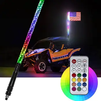 RGB led плажни светлини за кола, украса за оф-роуд мотоциклети, антена, лампа, пилон с флага L6B3