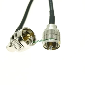 UHF мъжки PL259 под прав ъгъл RA до UHF штекеру PL-259, кабел за свързване с косичкой, свързване на кабел RG58