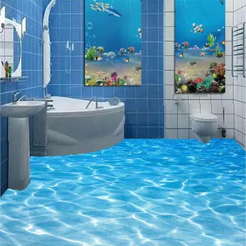 beibehang баня По поръчка 3D подови стенопис Морската вода пулсации на тежкотоварни нескользящие водоустойчив сгъстено самозалепващи PVC Тапети