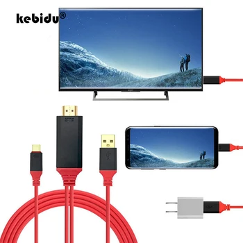 kebidu Type C в HD USB 3,1 адаптер конвертор Ultra HD 1080P, 4K кабел за зареждане HDTV-видеокабель за Samsung S8 за Xiaomi