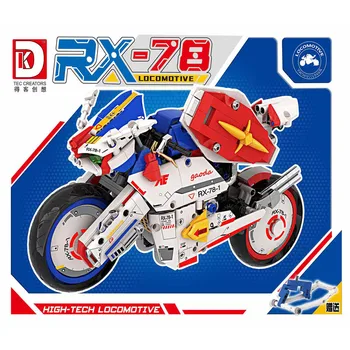 В наличност 1055 бр. MOC Creativity RX78 мотоциклет строителни блокове Модел на градски спортен автомобил тухли играчки за момчета празничния подаръчен комплект