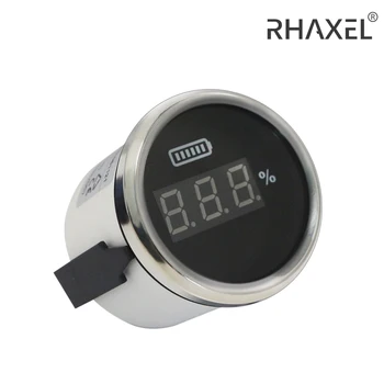 Водоустойчив цифров индикатор на нивото на зареждане на батерията RAXEL 0-100% с червена подсветка 52 мм