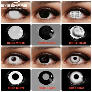 ГРИЖА за ОЧИТЕ ви Цветни контактни лещи Cosplay Цветни лещи за очи аниме Лещи 2 елемента Цветни контактни лещи Годишна употреба на цветни лещи за очи