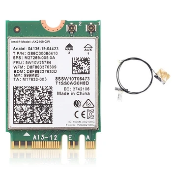 Гореща мрежова карта AX210NGW WIFI6E Bluetooth 5.2 5374M двухдиапазонная безжична мрежова карта с вградена антена