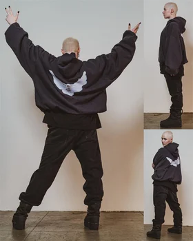 Двупластова Удебелена hoody с принтом Ye Kanye Pigeon най-Високо качество, 1: 1, мъжки И дамски блузи, размер Оверсайз S-XL