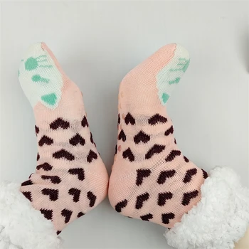 Женски пухкави зимни чорапи Kawaii Crtoon с животни, подарък топли плюшени нескользящие домашни чорапи за сън, меки женски термоноски-чехли