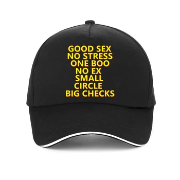 Забавен добър секс без стрес One Boo No Ex Малък кръг Голяма клетчатая шапка бейзболна шапка с писмото принтом Летни регулируеми шапки възстановяване на предишното положение
