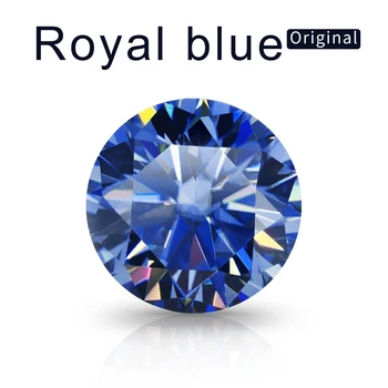 Камъни Кръг на Рязане от 0,1 карата до 6 карата Естествен муассанита Royal Blue Губим скъпоценни Камъни Преминават Диамантена Тест За Бижута, Камъни Със Сертификат