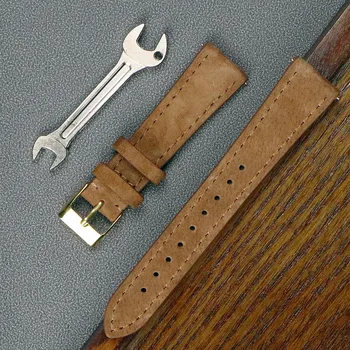 Класически замшевый каишка за часовник, кожена каишка за часовника 18 мм, 20 мм, 22 мм, реколта быстросъемные въжета ръчно изработени аксесоари за мъже