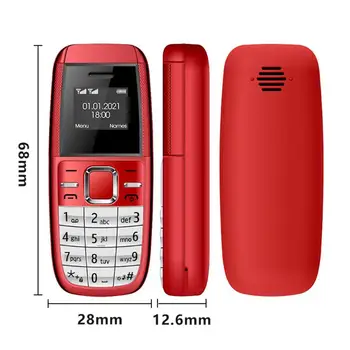 Компактен джобен мобилен телефон 6 цвята, дълготраен, по-големи бутони, quadband телефони, GSM, pocket телефон с клавиатура, мини-клавиатура за разговори