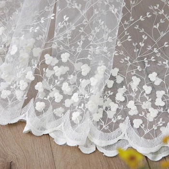 Корейска романтична завеса с отпечатан във формата на сърце, бяла млечни копринени бродерии, тюл, долна вълна, обработка на страничните стъкла, хол