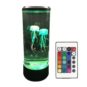 Лавовая лампа във формата на медузи с дистанционно управление, украса под формата на електрически крушки, лека нощ, аквариум, подаръци за офис, подарък за мъже, жени, деца