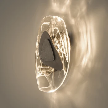 Луксозен модерен кристална стена лампа от черното злато Дизайнерско творческа изкуство Спалня хол Фон Нощно шкафче Верандата вътрешни тела