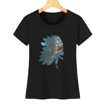 Модерна тениска, на новост 2023, лятна тениска с къс ръкав, дамски памучен риза с принтом эльфийского призрак, черепа и кристали