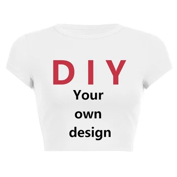 Направи си сам свой собствен дизайн, женски съкратен потници, тениска с изображение на поръчка, градинска дрехи, гранжевая тениска 2000-х, детска тениска, дамски директен доставка