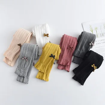 Новата пролетно-есенни гамаши за момичета, детски панталони с лък, възли детски чорапогащи, детски памучни еластични чорапогащи, чорапи, анцуг