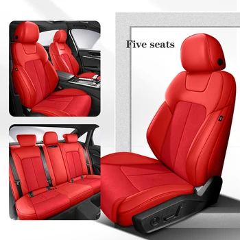 Обичай калъф за авто седалка MG 4 Mulan 5 ZS HS 360 ° съраунд, 100% подходящ за велур + кожа, аксесоари за интериора на колата 차량용품