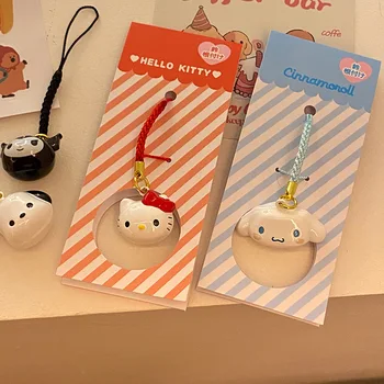 Окачване на Hello Kitty Sanrio, порцелан камбанка за вода, cartoony телефон, окачени сладки ключодържатели за ключове, популярни аксесоари, подаръци