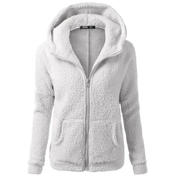 Сако, дамско есенно-зимния флисовое палто с качулка, без обикновен пуловер с джобове, класически ветрозащитное палто с цип 2023