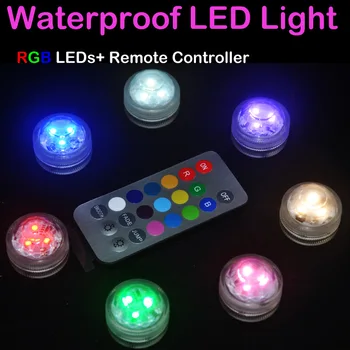 Светещ кръг свещ с led дистанционно управление, заменяемым на батерии, цветен фенер за гмуркане, водоустойчив свещ, коледна лампа