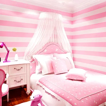 Тапети на райета в съвременния корейски стил, розова принцеса, детска стая, стая за сладко момичета, спалня, нетъкан тапет