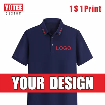 Тениска YOTEEPolo, Висококачествено Мъжко Поло С Лого, Индивидуално, Група Риза С Бродерия, Топ 