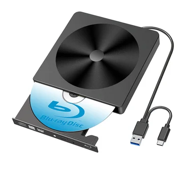 Тънък Външен Оптично устройство 4K Blu-Ray Записващо устройство USB3.0 DVD Плейъри 3D Blu-Ray Записващо Устройство за четене на CD/DVD-та