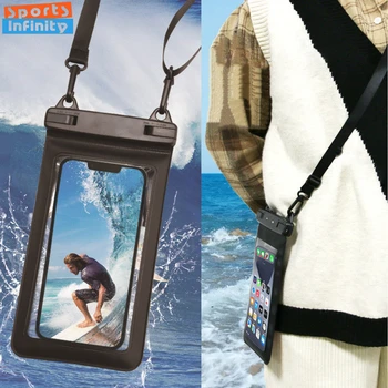 Универсален водоустойчив калъф за мобилен телефон, чанти за гмуркане, сърф, PVC, 7,4-инчов водоустойчив калъф за телефон, чанта за гмуркане