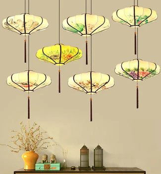 Фенер-полилей, осветление в китайски стил, творчески ресторант, класически ретро-антикварни висящи лампи, подвесная трапезария кухня