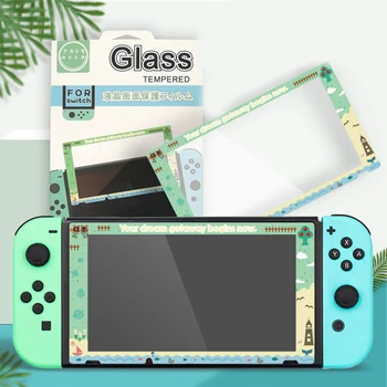 Филм от закалено стъкло 9H HD за Nintendo Switch Animal Crossing, защитен калъф, протектор на екрана за аксесоари за Nintendo Switch