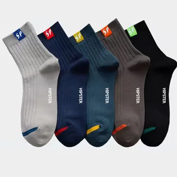 Чорапи Мъжки Чорапи със Средна дължина, Спортни Чорапи със Средна Дължина, Черен
